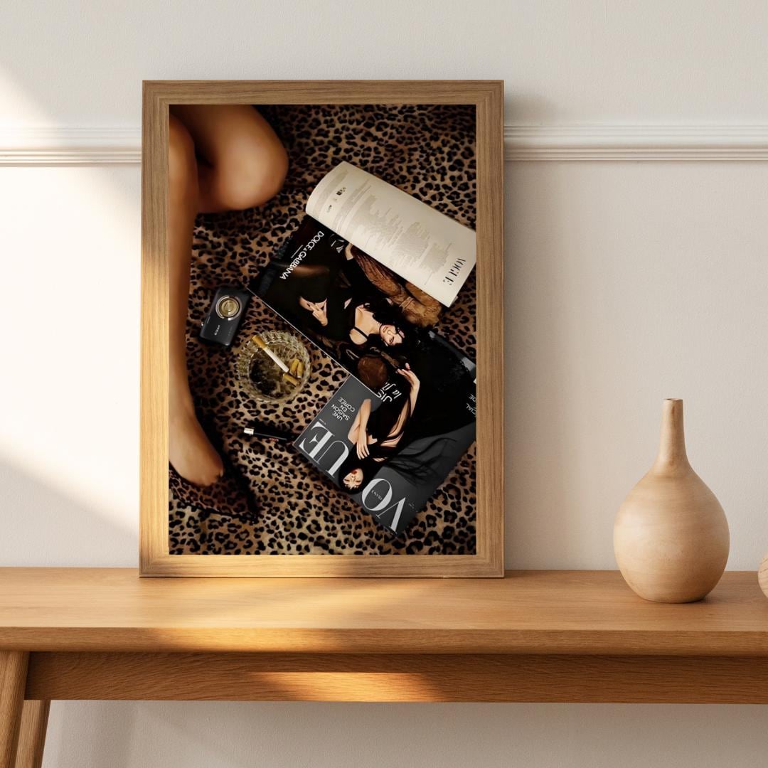 Set of 3 Vogue Magazine Wall Art, Fashion Wall Prints, Trendy Wall Art, Cheetah Print Luxury Home Decor, Aesthetic Preppy Wall Prints