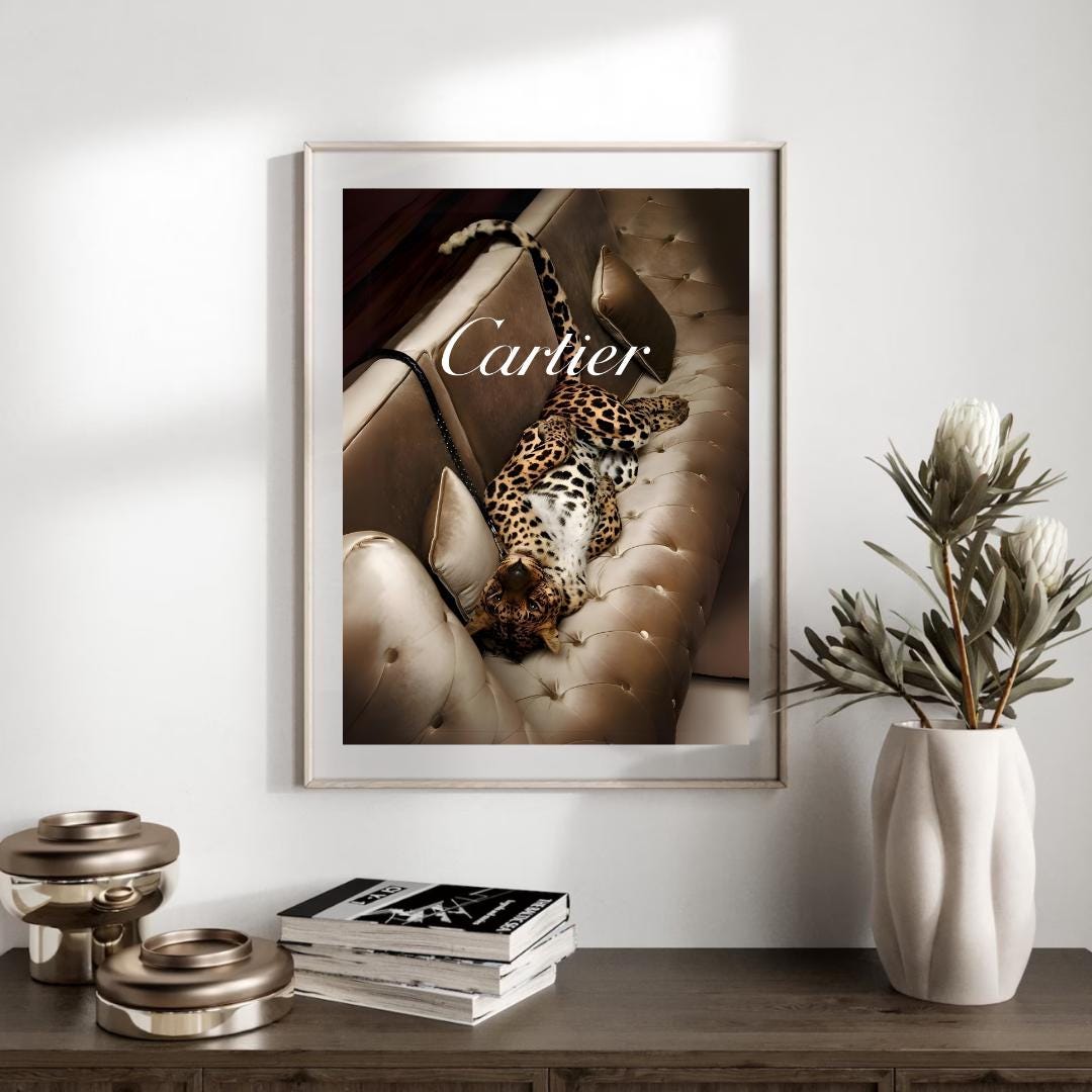 Set of 3 Vogue Magazine Wall Art, Fashion Wall Prints, Trendy Wall Art, Cheetah Print Luxury Home Decor, Aesthetic Preppy Wall Prints