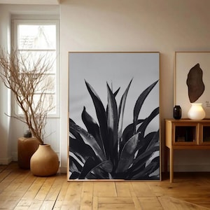 Plakat ścienny z rośliną agawy do pobrania natychmiast Wydruk ścienny w stylu westernowym Sztuka ścienna kowbojki Modny wydruk ścienny Nowoczesna galeria sztuki ściennej w domu Sztuka południowo-zachodnia