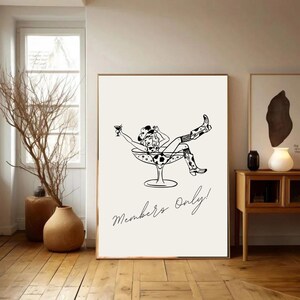 Vintage Cowgirl, Western Wall Print, Natychmiastowe pobieranie cyfrowe, Szklanka do martini, Bar Cart Wall Print, Retro Cowgirl, Dziewczyny z prowincji, Sztuka ścienna
