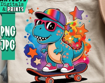 Dinosaur png, Cute Dino png, Dino png, Dino Skater png, Dino Star png, Skating Dinosaur png, Skateboarding png, Skateboard png, Hipster Dino