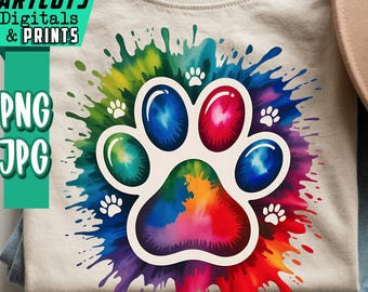 Dog Paw png, Cute Paw png, Dog Prints png, Animal Print png, Colorful Foot Prints, Watercolor Doggo png, Dog Mom png, Dog Dad png, Paw Shirt