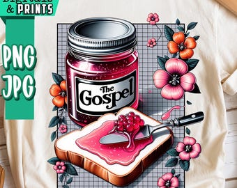 The Gospel png, Go Spread It png, Jar with the Gospel png, Christian png, Faith Based png, Religion png, Strawberry Jam, Spread the Gospel