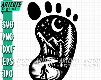 Bigfoot svg, Big Foot svg, Hide and Seek Champ, Hide Champion, Forest Monster, Giant, Big Man, Footprints, Yeti Clipart. Sasquatch Cutfile