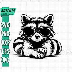 Raccoon svg | Cute Animal Clipart | Sexy Raccoon Cutfile | Cool Trash Panda dxf | Street Cat | Funny Raccoon | Woodland Scavenger | Meme jpg