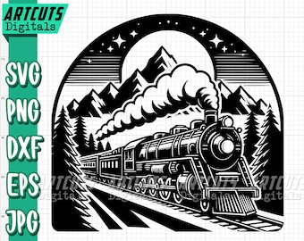 Train svg | Locomotive svg | Train Ride Clipart | Outdoor Cutfile | Transposrtation dxf | Train Driver Shirt png | Tram | Travel | Traveler