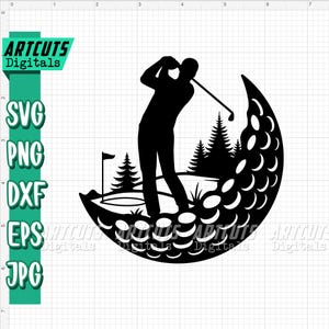 Golf svg, Golfer Dad Clipart, Golf Player Cutfile, Golf Course dxf, Golf Ball, Leisure Sports, Golf Club, Golfing, Father&#39;s Day, Golf Swing