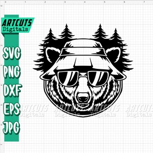 Bear svg, Cool Bear Clipart, Brown Grizzly Chill, Camping Cutfile, Camper Shirt png, Woodland Animal, Outdoor Mountain, Mountaineer Campsite
