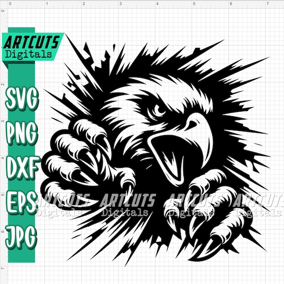 Eagle Scratch Claw svg, Wild Bird Clipart, Peeking Animla Cutifle, Woodland Forest Flying Eagle dxf, Angry Eagle jpeg, Eagle Talon Shirt png