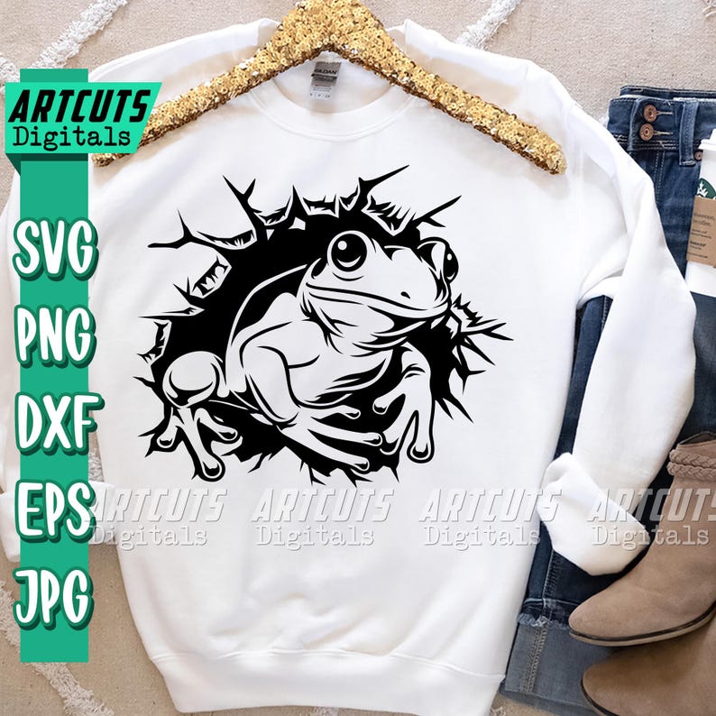 Frog Svg, Cute Frog Svg, Cracked Wall Svg, Swamp Animal Clipart ...
