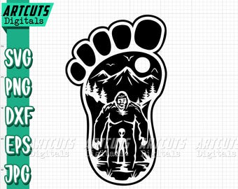 Big Foot svg, Forest Monster, Yeti Clipart, Footprint Shirt, Hide Champion, Hide and Seek Cutfile, Giant Man, Sasquatch, Chupacabra, Camping
