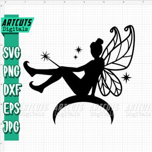 Fairy svg, Fairtale Clipart, Fairies Cutfile, Fairy God Mother, Fairy Shirt png, Little Angle, Cute Wing, Sitting Fairy, Magic Wand, Fantasy