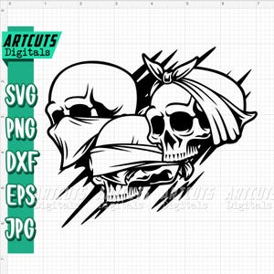 Hear Speak See No Evil svg | Skull Clipart | Hipster Gangster Halloween | Skull Shirt png | Hear Skull | Speak Skull | See No Evil | Hippie