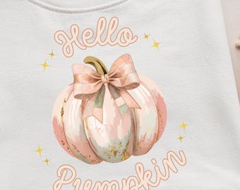 Hello Pumpkin PNG | Coquette Bow PNG | Fall Pumpkin Clipart | Watercolor Pumpkin | Pumpkin Bow png | Fall Pumpkin png | Preppy Halloween png