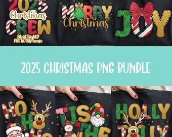 Trendigt jul-PNG-paket | Retro julordkonst | Festliga citat för sublimering | Juldesignpaket |
