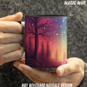 Mystischer Wald Becher, Farbmorphing Becher, Nordlichter| Perfekt für Naturliebhaber, Geschenk für Geburtstage, Heißgetränke