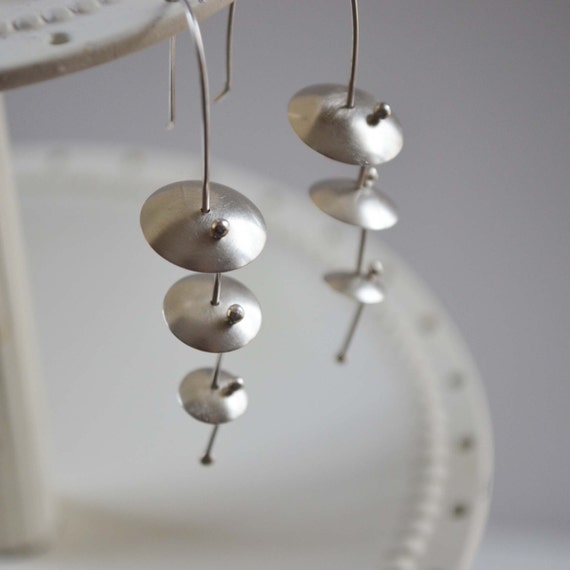 Umbrella earrings argentium silver dangle earrings Etsy