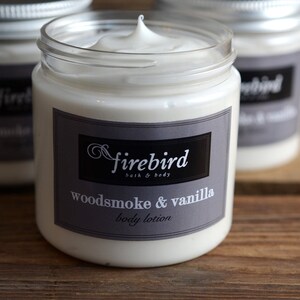 Woodsmoke and Vanilla Body Lotion, Avocado and Shea Butter Lotion image 5