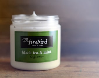 Black Tea and Mint Body Lotion, Shea Butter Body Lotion