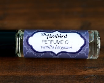 Vanilla Bergamot Perfume Oil - bergamot, lemon peel, black tea, vanilla, sandalwood, amber
