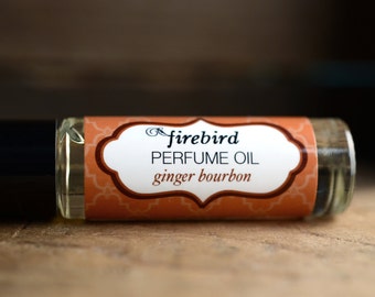 Ginger Bourbon Perfume Oil, Spicy Ginger, Wet Tobacco, Lime, Roll On Perfume