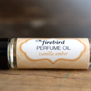 Vanilla Amber Perfume Oil, Sweet Vanilla, Cardamom, Sandalwood Roll On Perfume image 1