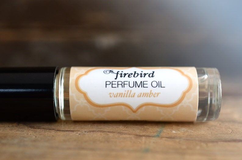 Vanilla Amber Perfume Oil, Sweet Vanilla, Cardamom, Sandalwood Roll On Perfume image 1