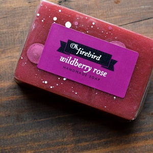 Wildberry Rose Soap red rose, raspberry, wild strawberry, orange peel, geranium image 2