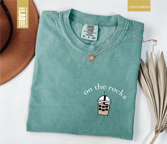 On The Rocks Iced Coffee Comfort Colors T-Shirt, Coffee T-Shirt, Fall Coffee Gift, Coffee Lover Gift, Coffee Drinkers Shirt, Coffee Mom Gift
