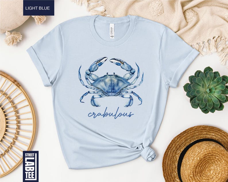 Crabulous Shirt, Blue Crab Shirt, Crabbing Shirt, Sea life Shirt, Beach Shirt, Summer Streetwear, Stay Salty Crab Shirt, Beach Day Outfit afbeelding 3