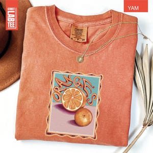 Orange Comfort Colors Shirt, Fruit Shirt, Citrus Foodie Aesthetic, Aesthetic Fruit Shirt, Pastel Drawing Oranges Shirt, Oranges T-Shirt,