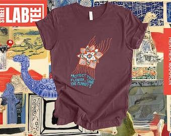 Camiseta "Protege esta flor, salva el planeta", camiseta ecológica, camiseta del Día de la Tierra, camiseta floral del Día de la Tierra, sudadera "Green Earth", cambio climático