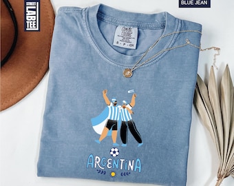 Argentina Comfort Colors® T-Shirt, Argentina Football Shirt, Arentina Soccer Tee, Argentinian Gift, Sun of May, Albiceleste Outfit
