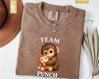 Baby Monkey Punch Comfort Colors® T-Shirt, Animal Lover Gift, Monkey Shirt, Team Punch Tee, Wildlife Shirt, Viral Gifts, Viral Baby Monkey