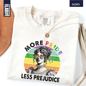 More Pride Less Prejudice Comfort Colors T-Shirt, LGBTQ Shirt, Proud Ally Shirt, Pride Month Tee, Gay Pride Parade, Lesbian Tee, Rainbow Tee