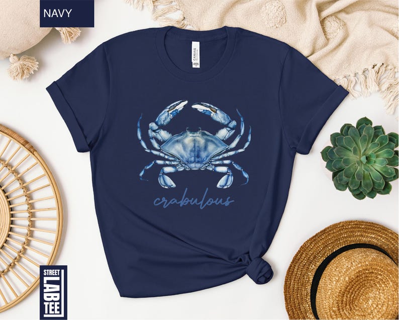 Crabulous Shirt, Blue Crab Shirt, Crabbing Shirt, Sea life Shirt, Beach Shirt, Summer Streetwear, Stay Salty Crab Shirt, Beach Day Outfit afbeelding 4
