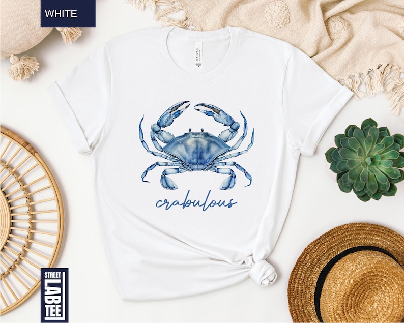 Crabulous Shirt, Blue Crab Shirt, Crabbing Shirt, Sea life Shirt, Beach Shirt, Summer Streetwear, Stay Salty Crab Shirt, Beach Day Outfit afbeelding 1