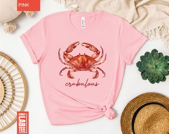 Crabulous T-Shirt, Red Crab Shirt, Crabbing Shirt, Sea life Tee, Beach Shirt, Summer Streetwear, Stay Salty Crab Shirt, Crab Lover T-Shirt