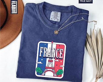 France World Cup 2026 Soccer Comfort Colors® T-Shirt, French Football Fan Apparel, Eiffel Tower Tee, Football Fan Rooster, Game Day Top