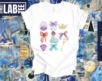Disney Princess Ariel Bow Shirt, Water Color Mermaid Shirt, Disney Princess Shirt, Magic Kingdom Shirt, Disneyland Shirt, Disney Girls Trip