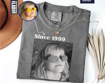 Custom Photo Comfort Colors Birthday T-Shirt, 30th Birthday Gift Tee,40th Birthday Gift, Since 1995 Tee, Custom Vintage Photo And Year Shirt