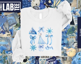 Princess Elsa Bow Sweatshirt, Disney Girls Trip, Disney World Shirt, Disneyland Shirt, Elsa Shirt, Frozen Shirts, Frozen Magic Kingdom Shirt