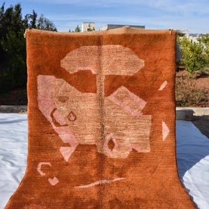 Gestreifter Beni Ourain Teppich, Teppich für Kinderzimmer, Teppich in Sondergrößen, Marokkanischer Teppich, Teppich Beige
