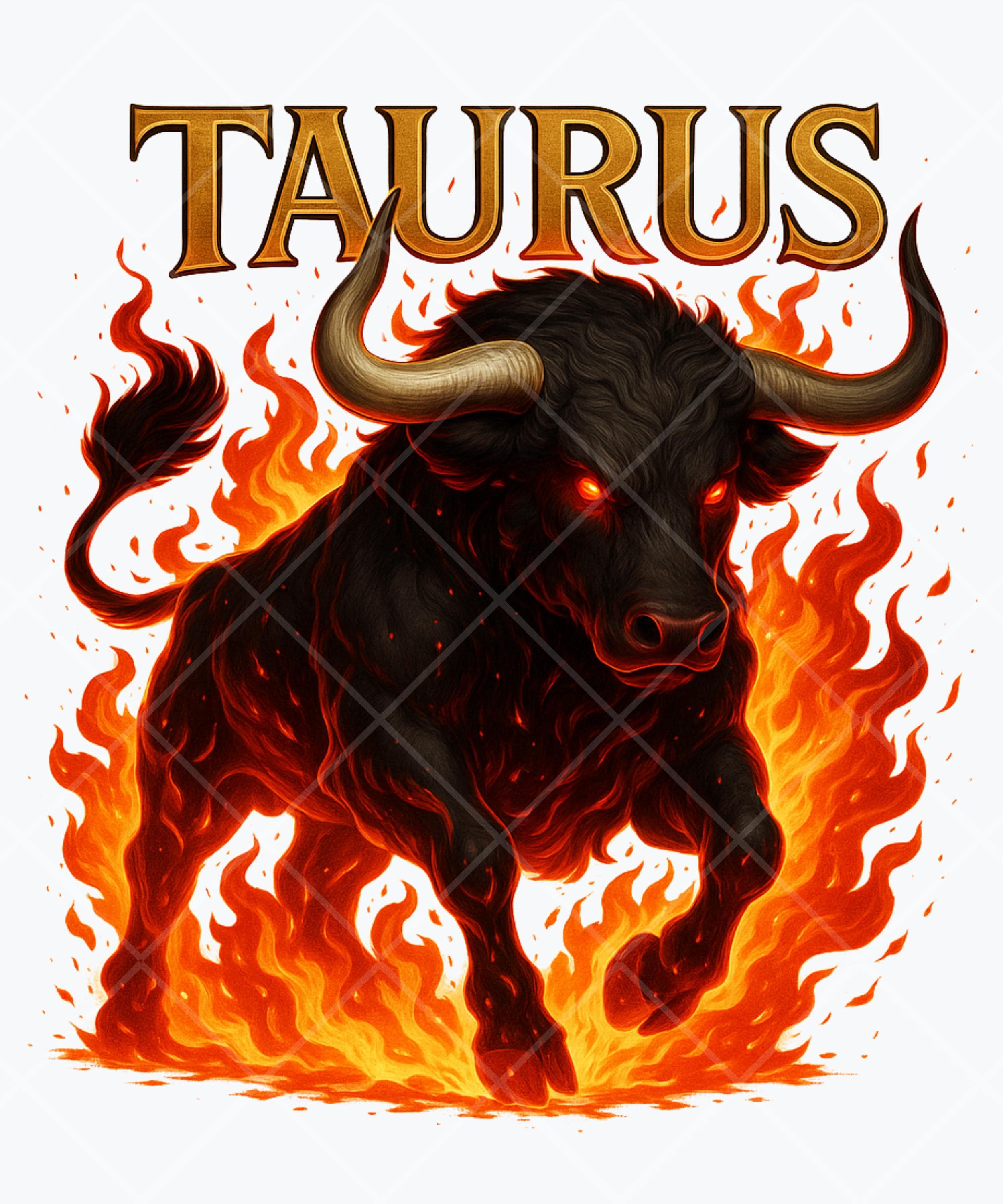 Taurus Bull on Fire - Etsy