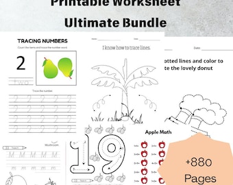 Paquete de hojas de trabajo y actividades de aprendizaje para preescolar y jardín de infancia (PDF)