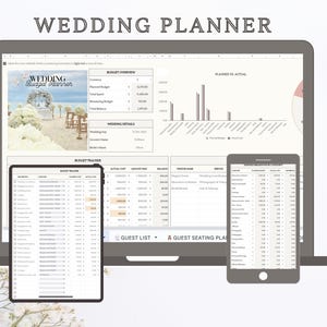Wedding Planner Spreadsheet Wedding Budget Tracker Wedding Timeline Checklist Guest List Tracker Wedding Itinerary Seating Plan Wedding easy
