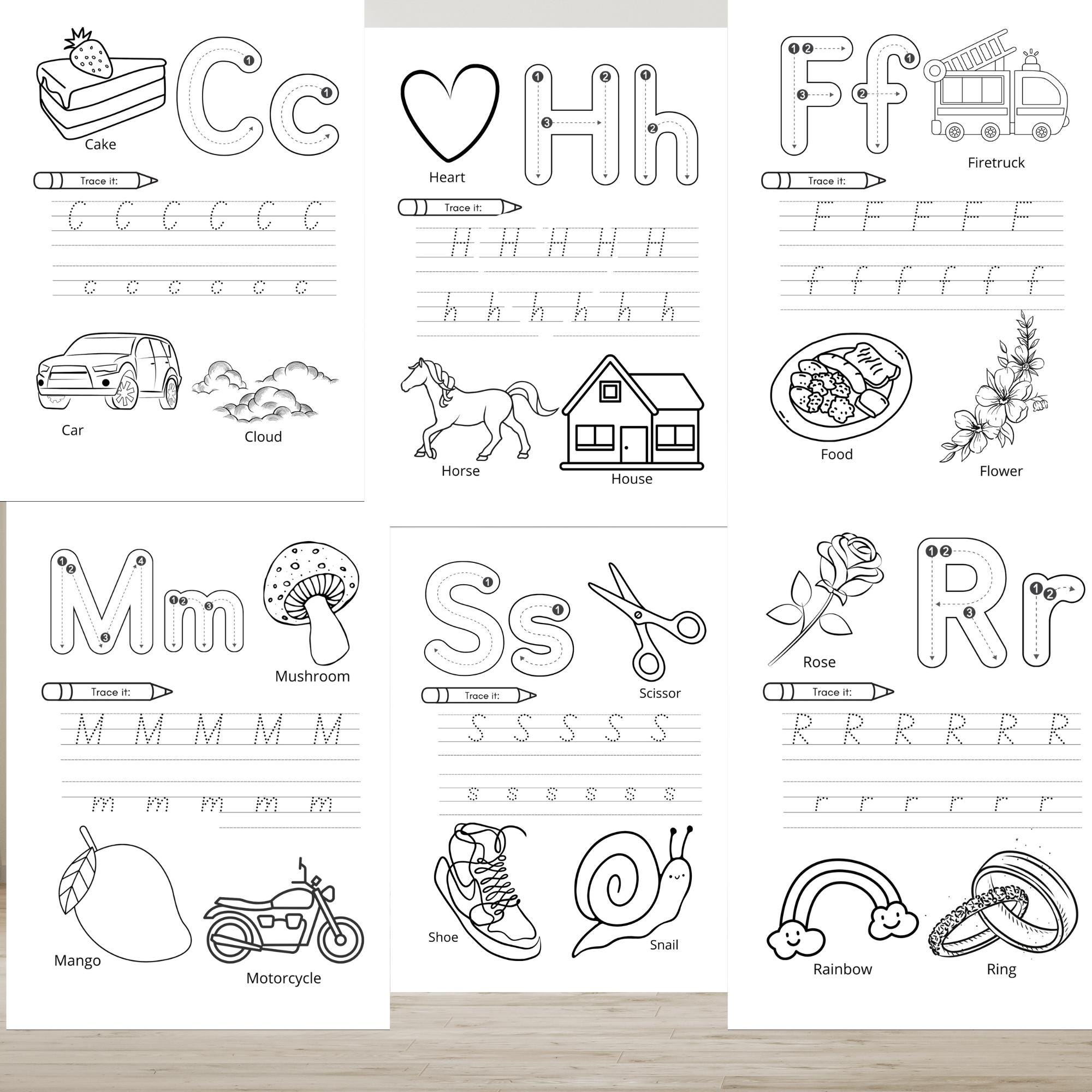 Printable Alphabet Coloring Pages, Preschool Learning (PDF) - Etsy