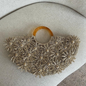 Gold Raffia Bag, Metallic Gold Raffia Crochet Tote Bag, Beach Woven Bag, Gold Tote Bag, Summer Gold Bag, Metallic Beach Bag, Gold Clutch