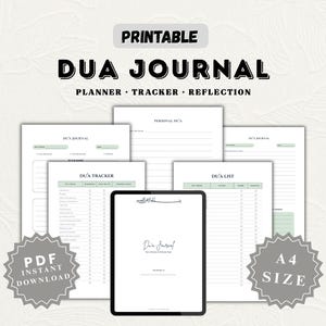Diario de du'a y oración islámica / Guía de súplicas guiadas / PDF musulmán imprimible (descarga digital A4)