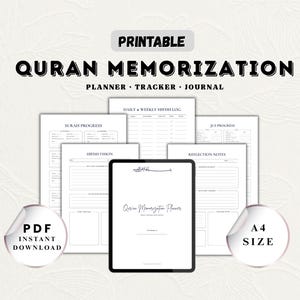 Druckbarer Koran-Planer | Hifdh-Tracker | Koran - Revision & Hifz Journal | PDF-Datei